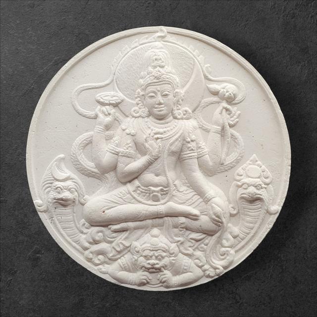 จตุคาม รามเทพ รุ่น สัจจะอธิษฐาน บุโรพุทโธ เนื้อว่านขาว พิมพ์ใหญ่ 5.5 ซม. ซองเดิม โดยอาจารย์ ลักษณ์ เรขานิเทศ ประธานจัดสร้าง