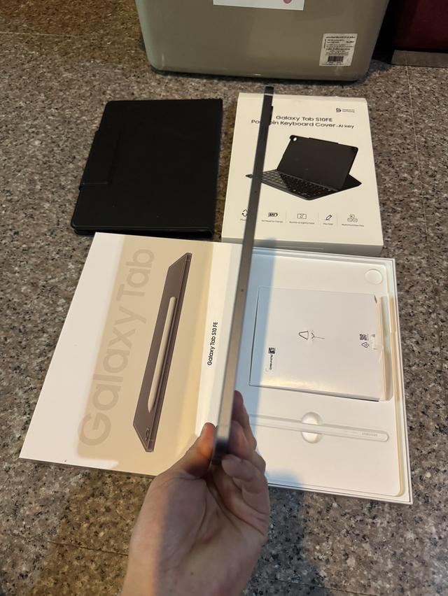 ขายSamsungTabS10FEสีGray128กิ๊กสูนTrueยกกล่องของแถมคีย์บอรดใหม่กริปใช้งานดีทุกๆฟังชั่นประกันปีหน้าถูกๆ 6