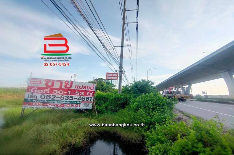ที่ดินเปล่า เนื้อที่ 30-1-53 ไร่ ใกล้การไฟฟ้าบางปะกง ถนนบางนา-ตราด กม.52 ฝั่งขาออก ตำบลบางปะกง อำเภอบางปะกง ฉะเชิงเทรา 1