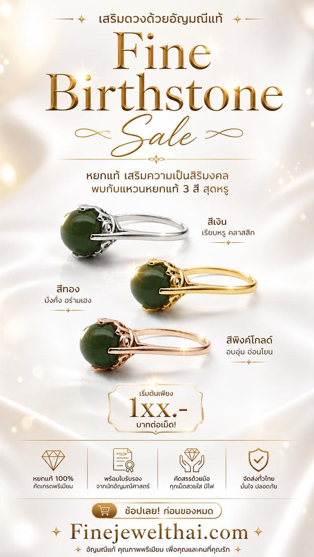 Finejewelthai เครื่องประดับหยกแท้ เสริมมงคลประจำเดือนเกิด