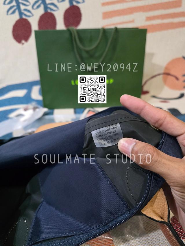 กระเป๋า เลอปิยาจ Le Pliage Original M Tote Bag Navy สีน้ำเงิน หูยาว ไซส์เอ็ม  17