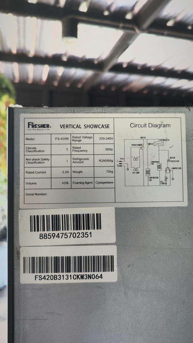 ตู้เย็น fresher fs420-b 6