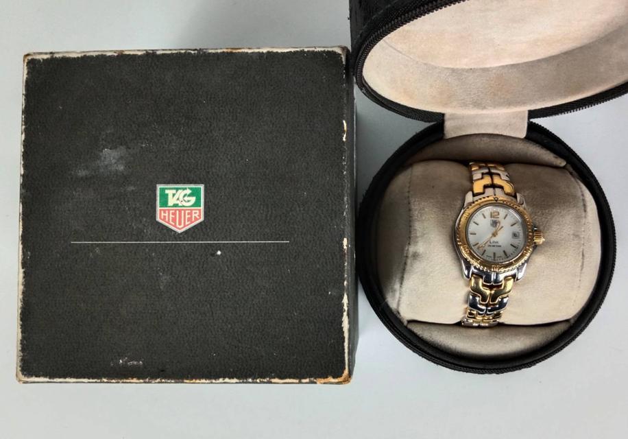 28.TAG Heuer Ladies SS/18k Gold WT1455 DW7002 Mother of Pearl Link Watch พร้อมกล่องแท้