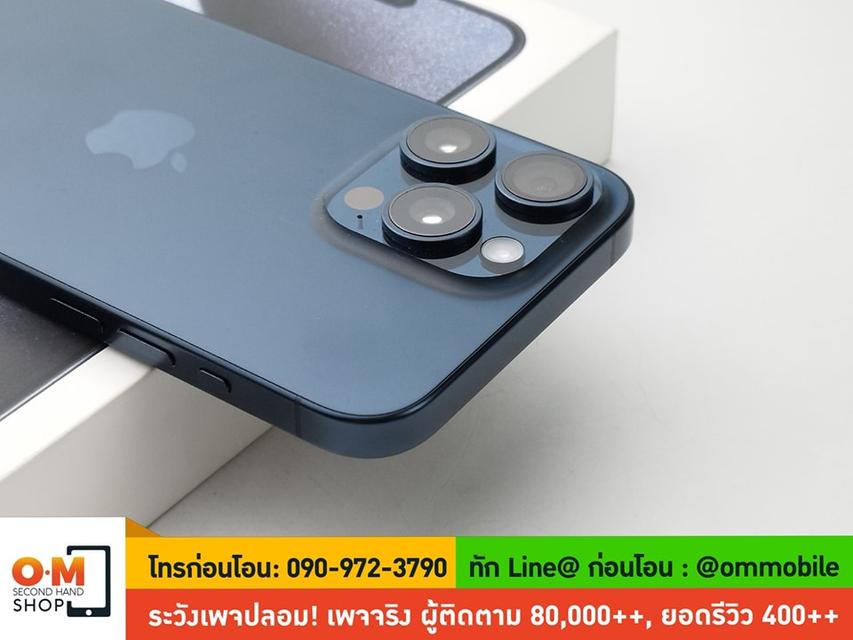 ขาย/แลก iPhone 15 Pro Max 256GB Blue Titanium  ศูนย์ไทย ประกันศูนย์ 12/02/2025  สภาพสวยมาก แท้ ครบกล่อง เพียง 40,900 บาท 3