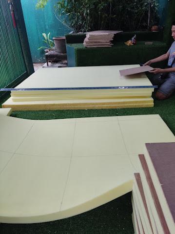 #เปลี่ยนผ้าหุ้มโซฟา #เปลี่ยนเบาะโซฟายุบ #ซ่อมโซฟา #บุผนังผ้า  #ผ้าปลอกโซฟาไม้ -หวาย #Re-Upholstery Wall Panel #Fabric Wall Panel #Cushions Cushions  # รูปที่ 9