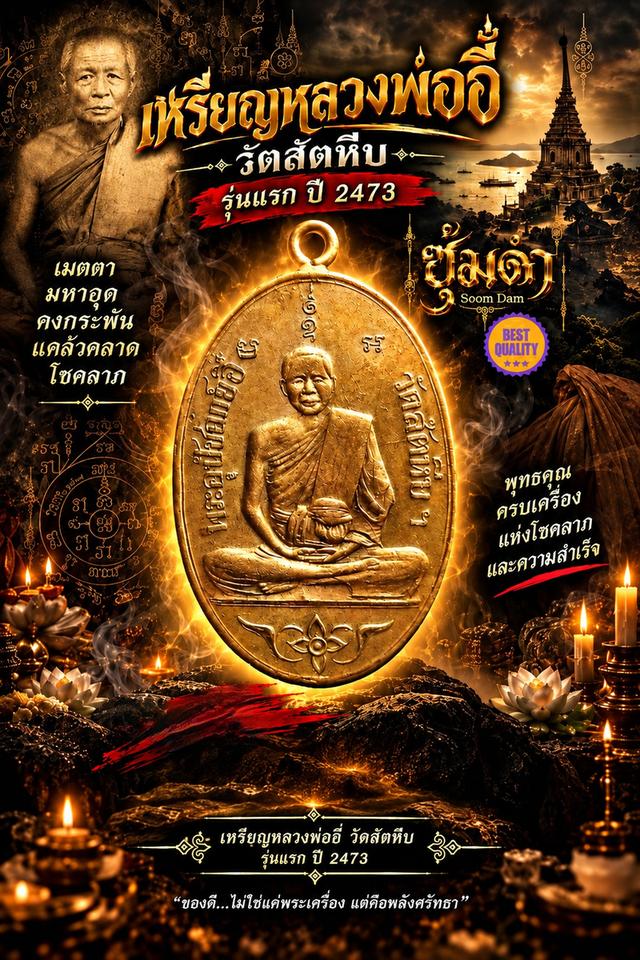 🎯 หลวงพ่ออี๋ รุ่นแรก เนื้อทองแดงเปียกทอง 2473