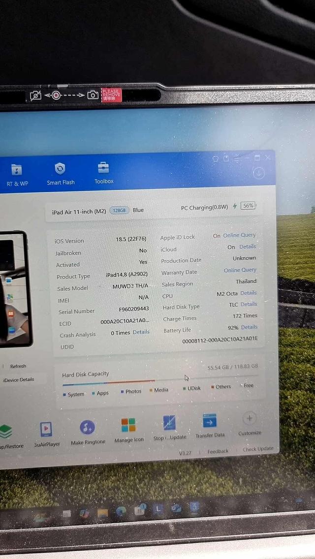 ขายiPadAir6 M2 สีBlue128กิ๊กสูนTrueยกกล่องอีมี่ตรงไร้รอยตกใช้งานดีทุกๆฟังชั่นถูกมากกกก 7