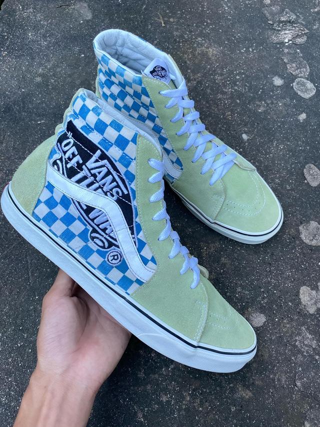 Vans sk8Hi Big logo green blue grid