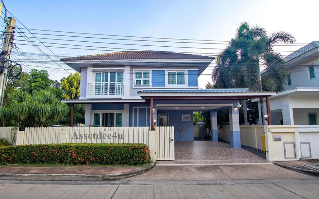AH562 ให้เช่าบ้านเดี่ยวหลังมุม เพอร์เฟค พาร์ค พระราม5-บางใหญ่ เลี้ยงสัตว์ได้ บ้านหันหน้าทิศเหนือ