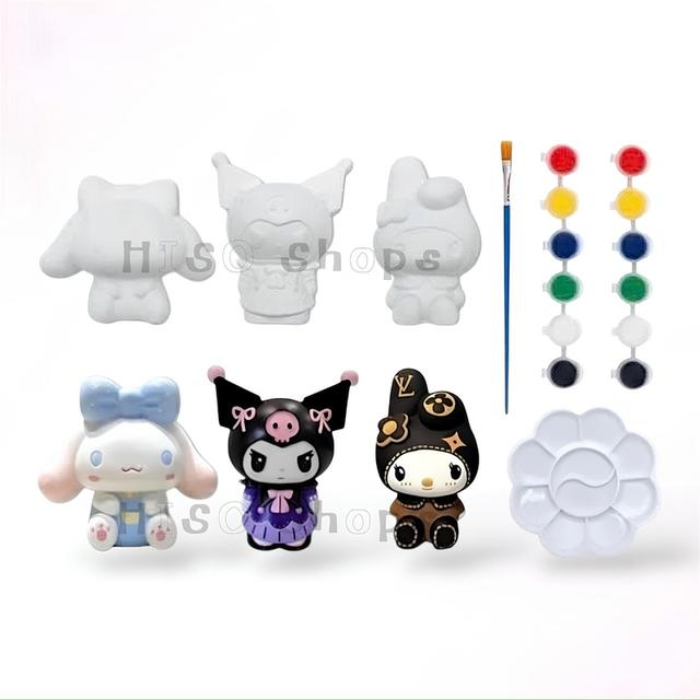 ชุดระบายสีตุ๊กตา Kuromi & My Melody DIY สุดน่ารัก! ของเล่นเสริมพัฒนาการฝึกสมาธิ สีล้างออกง่าย ปลอดภัยสำหรับเด็ก 3