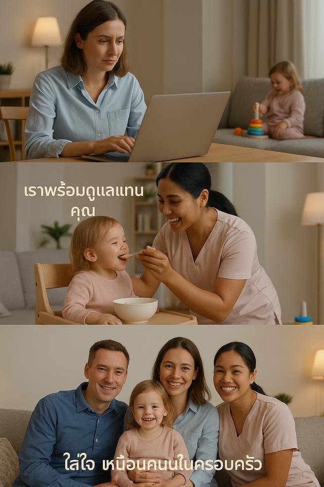 ดูแลผู้สูงอายุ พี่เลี้ยงเด็ก แม่บ้าน พร้อมทำงาน