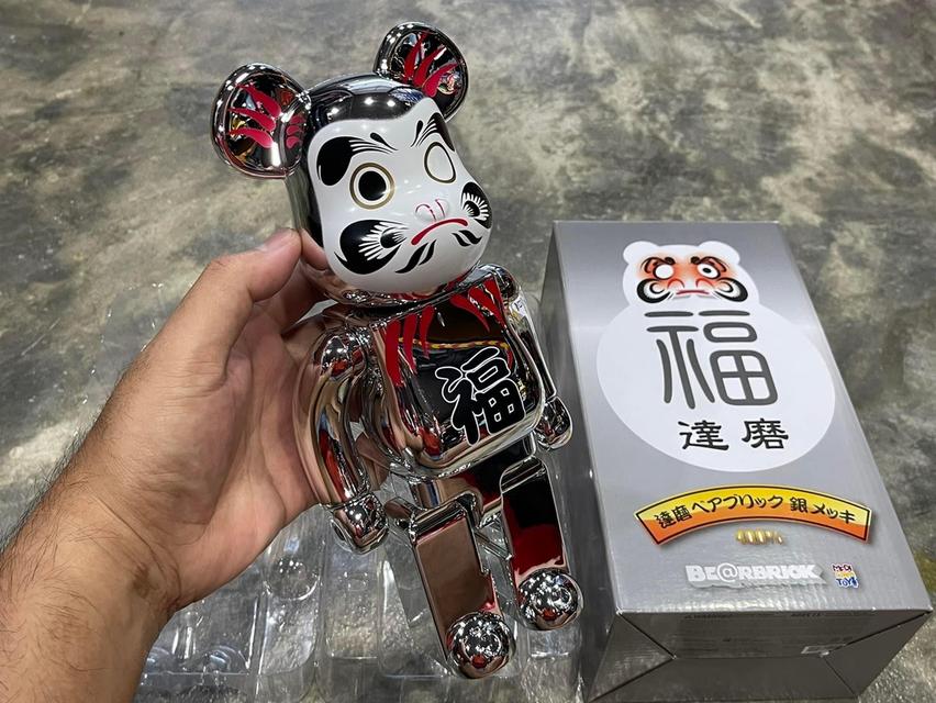 Bearbrick Daruma สีเงิน 400% 2