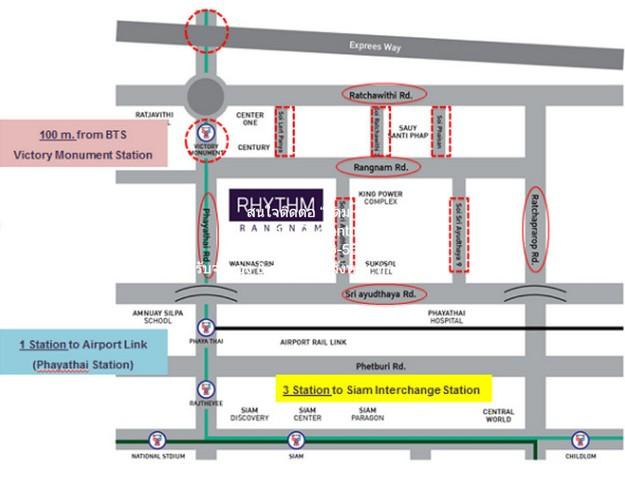 condominium ริธึ่ม รางน้ำ Rhythm Rangnam 1 BEDROOM 1 น้ำ 35 ตร.-ม. 7850000 thb ใกล้ รถไฟฟ้า BTS อนุสาวรีย์ชัยสมรภูมิ ออก 2