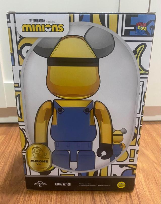 BEARBRICK Minions Bob Chrome 400% สภาพใหม่ 3