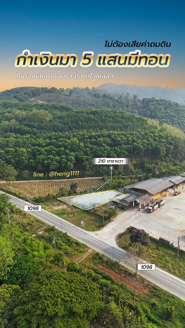 ขายด่วน ที่ดินติดทางหลวง 1098 ท่าข้าวเปลือก แม่จัน เชียงราย 210 ตร.ว. รูปทรงถุงเงินถุงทอง 18