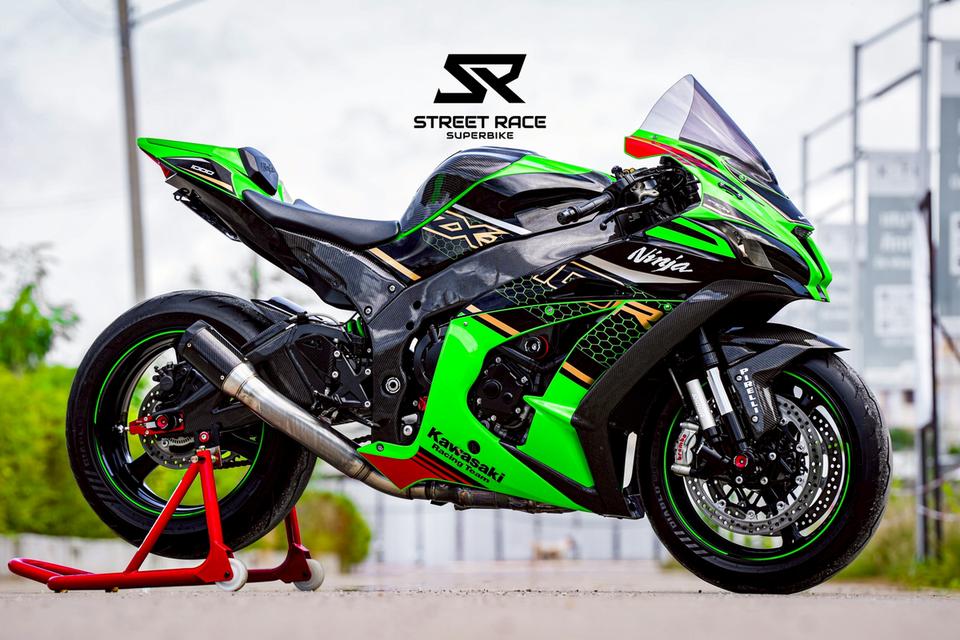 Ninja ZX-10R ปี 2021 ฝาแดง ลายรังผึ้ง ท่อแต่งเสียงโหด 💨 สายซิ่ง-สายสนามห้ามพลาด!