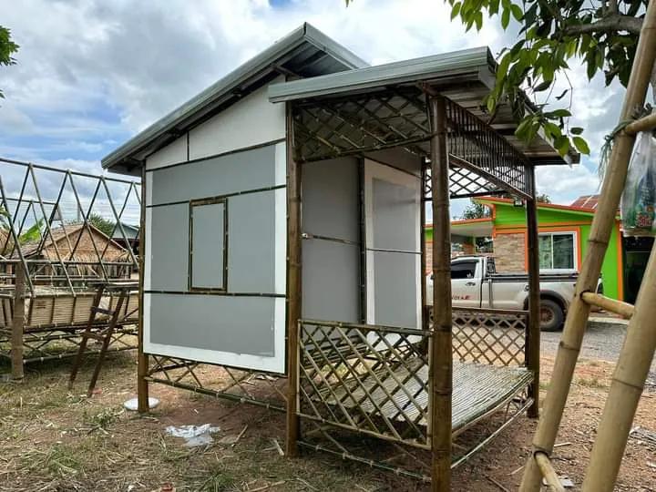 บ้านน็อคดาวน์ งานไม้ไผ่ทำเองครับ 2