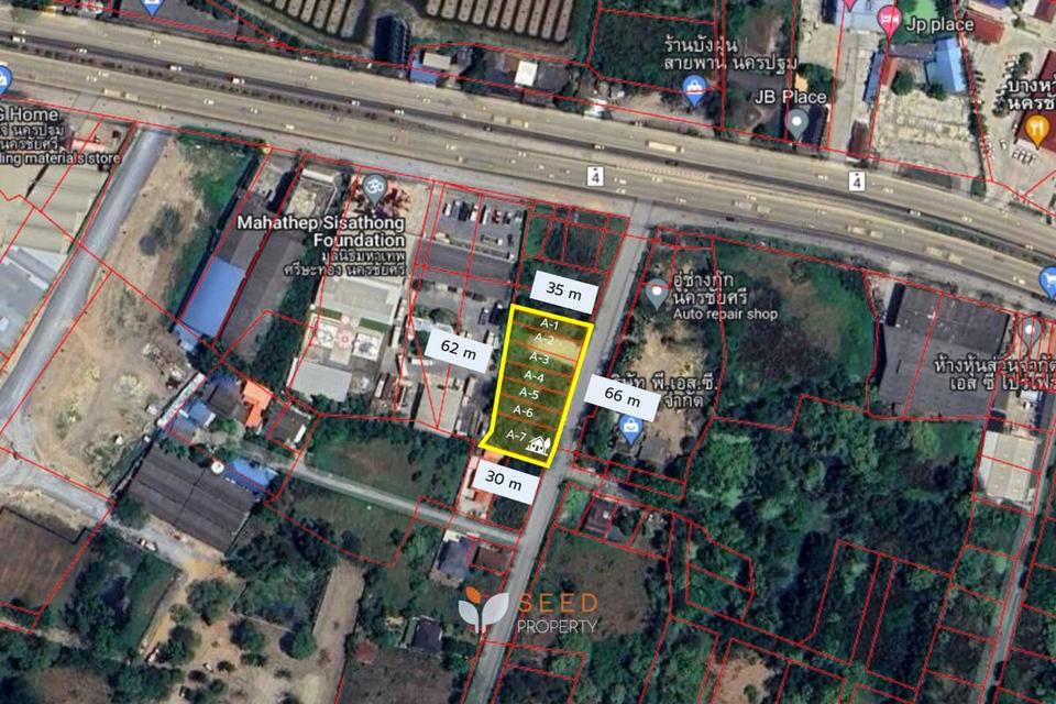 ขายที่ดินศีรษะทอง นครชัยศรี นครปฐม 7 แปลง รวม 489.4 ตร.ว. เจ้าของขายเอง พร้อมโอน 1