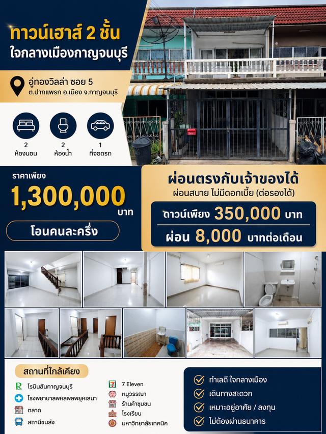 ขายบ้านทาวน์เฮ้าส์ 2 ชั้น ใจกลางเมืองกาญจนบุรี 1