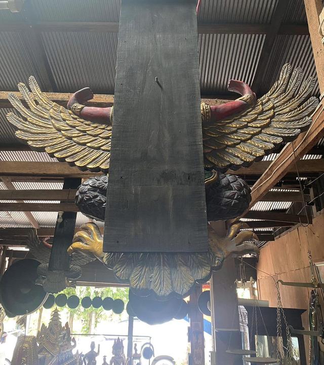 พญาครุฑไม้สัก ครุฑไม้แกะสลัก ขนาด120ซม 6