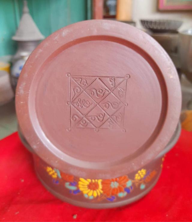 ปั้นชาทรงกระบอก หย่างถัง ป้านชาจีนเก่า กาน้ำชาจีนโบราณ ป้านชาอี๋ซิง จื่อซา ใบใหญ่ 5