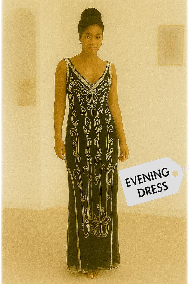 เดรสแม็กซี่ผ้าโปร่งปักลาย สไตล์แกสบี้ เดรส Gatsby Tulle Maxi Embroidered @SP049 5