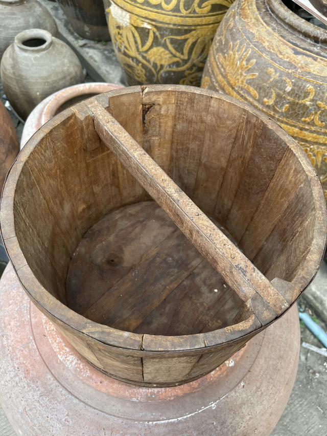 ถังไม้ตวงข้าวสาร ขนาด20ลิตร ตัวผู้ ถังตวงข้าวโบราณ