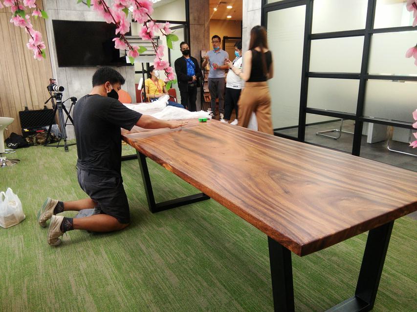 รูป โต๊ะประชุม ยาว 4 เมตร (สั่งผลิต) เพจ : Chat_Shop 