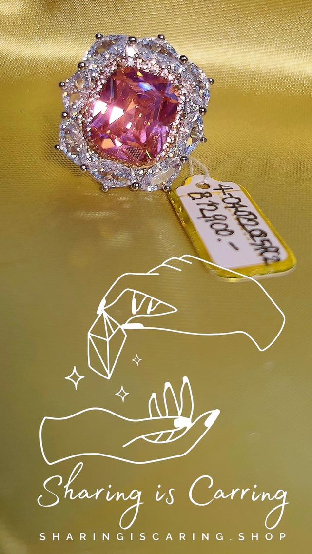 💎 Rare Pink CZ Diamond ✅ Old money style ✅ แหวนเพชร CZ หายาก สไตล์ผู้ดีเก่า ✅ ราคาเต็ม 12,900.- เหลือ 6,450.- 4