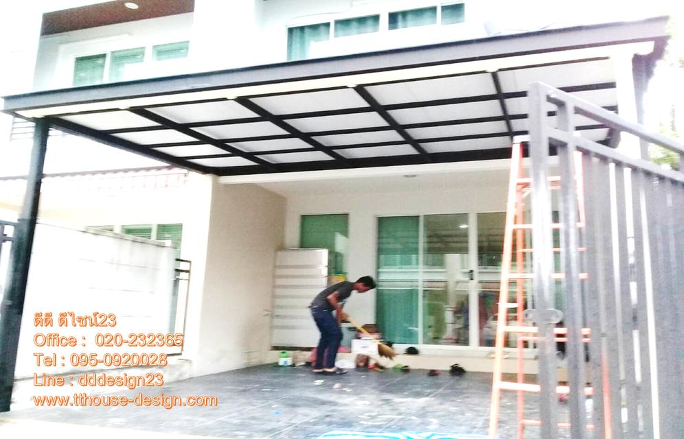 รับเหมา ต่อเติม โครงหลังคาเหล็ก หลังคา กันสาด 095-0920028 Line: dddesign23 7