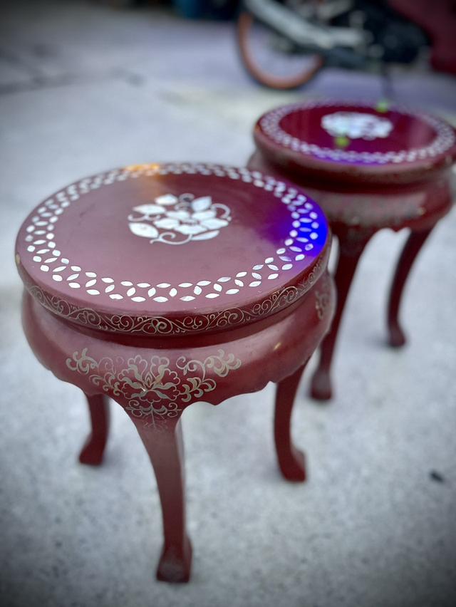 เก้าอี้มุก ขาอ่อน กี๋มุกวางแจกัน เก้าอี้ประดับเปลือกหอยมุก สไตล์จีนโบราณ 4