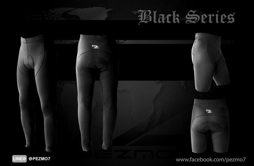" BLACK SERIES"😎 เสื้อปั่น+ กางเกงจักรยานเสป๊คPro สีดำล้วน 1