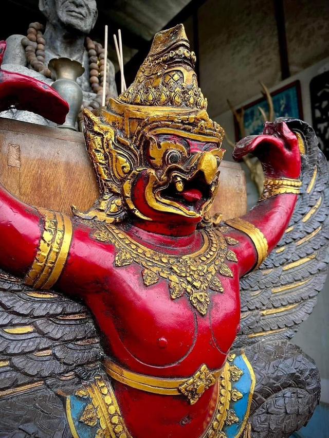พญาครุฑแขวนผนัง ครุฑหน้าดุ ขนาด65x65cm ครุฑหน้ายักษ์