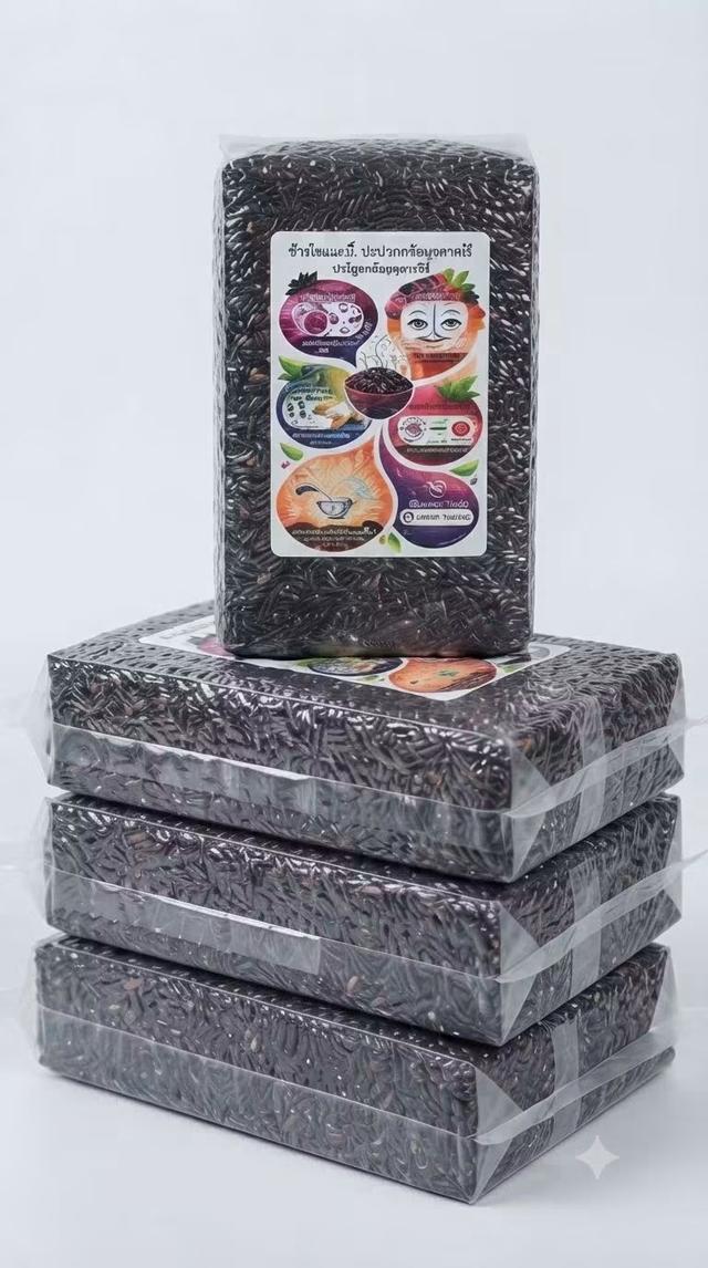 ข้าวไรซ์เบอร์รี่ (Riceberry) จาก กลุ่มเครือข่ายเกษตรรุ่นใหม่มุกดาหารเมล็ดข้าวหุงนุ่ม หอม อร่อย หุ่งขึ้นหม้อ มาตรฐานอาหารปลอดภัย