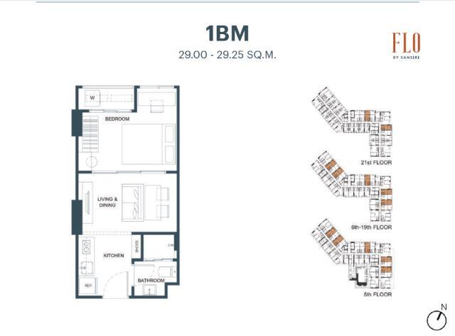 CM04316 ขายดาวน์ คอนโด โฟล บาย แสนสิริ FLO By Sansiri ถ.สมเด็จเจ้าพระยา 8