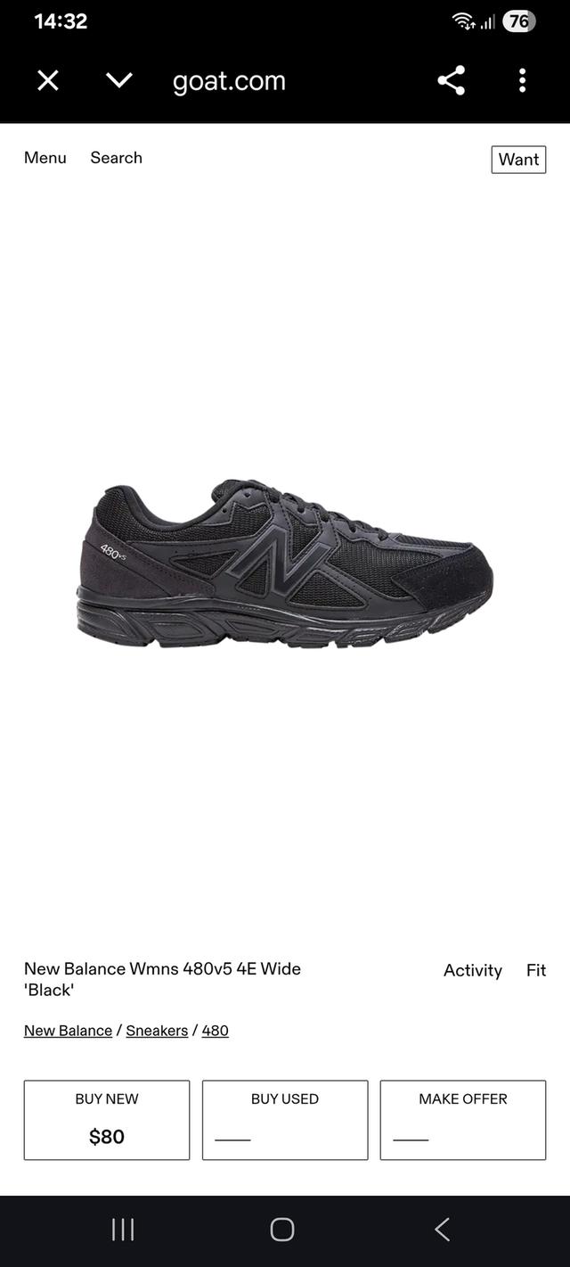 NEW BALANCE 480V5EUR 42.5/27.5 หน้ากว้าง4Eตัวหน้ากว้างมากเท้าอ้วนเท้าบานใส่สบาย380ค่าส่ง50