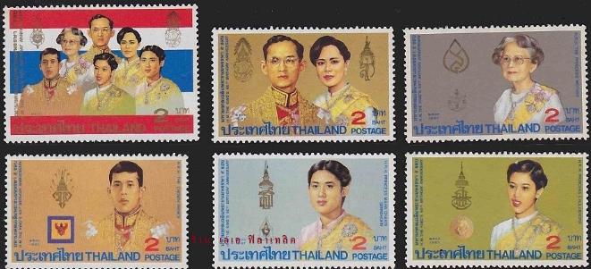 แสตมป์ทอง - ในหลวงรัชกาลที่ 9 ปี 2530 ครบรอบ 60 พรรษา - ยังไม่ใช้ - สีสวยสด สภาพเดิมครับ ไม่ซีด - ชุด 1 2 3 2