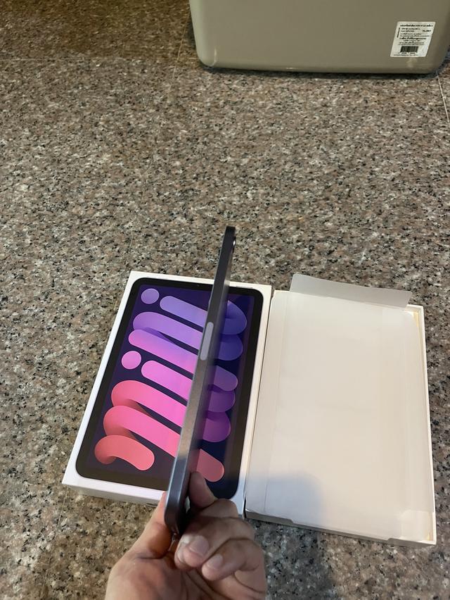 ขายiPadMini6สีใหม่Purple256กิ๊กสูนTrueยกกล่องอุปกรยังไม่แกะไร้รอยตกใดๆใช้งานดีถูกๆ 6