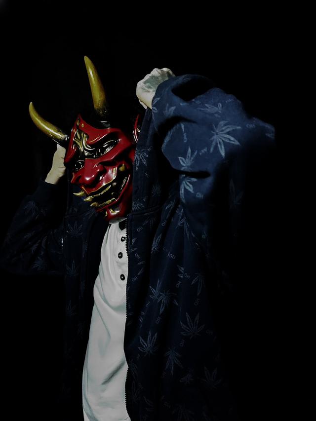 หน้ากาก Mask Hannya(ฮันยะ) Oni(โอนิ) Kabuki(คาบูกิ) แดง(เฉพาะหน้ากาก)