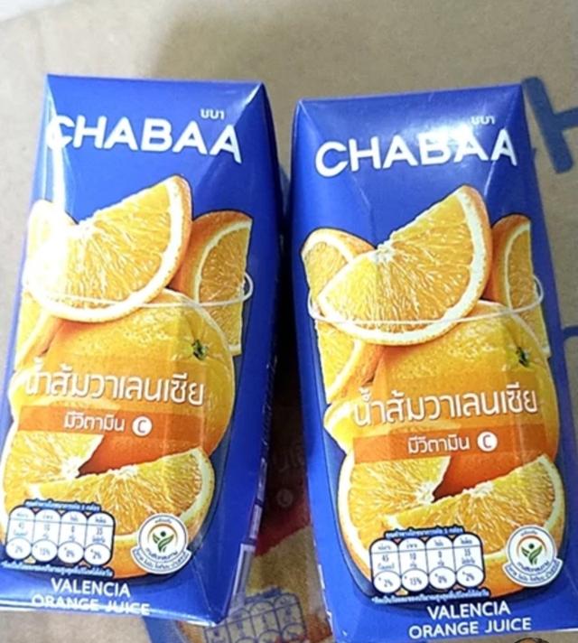CHABAA น้ำส้มวาเลนเซีย 40% 180 มล. ยกลัง (36 กล่อง)