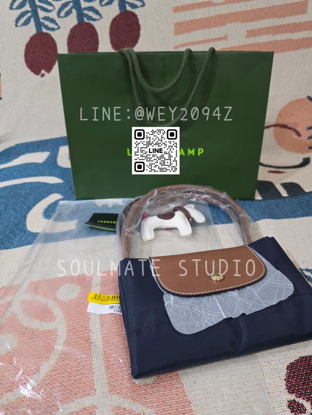 กระเป๋า เลอปิยาจ Le Pliage Original M Tote Bag Navy สีน้ำเงิน หูยาว ไซส์เอ็ม  6