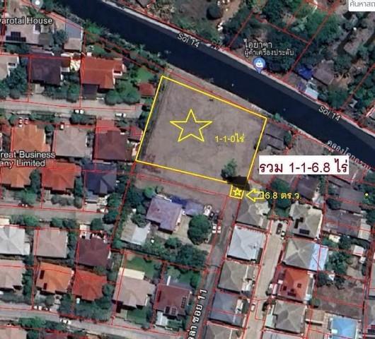 ขายที่ดิน 506.8 ตรว. รามอินทรา14 (มัยลาภ) ถมแล้วสูง 1.5 เมตร พร้อมล้อมรั้วเรียบร้อย แปลงสี่เหลี่ยมสวย แนวรถไฟฟ้าสีชมพู 2