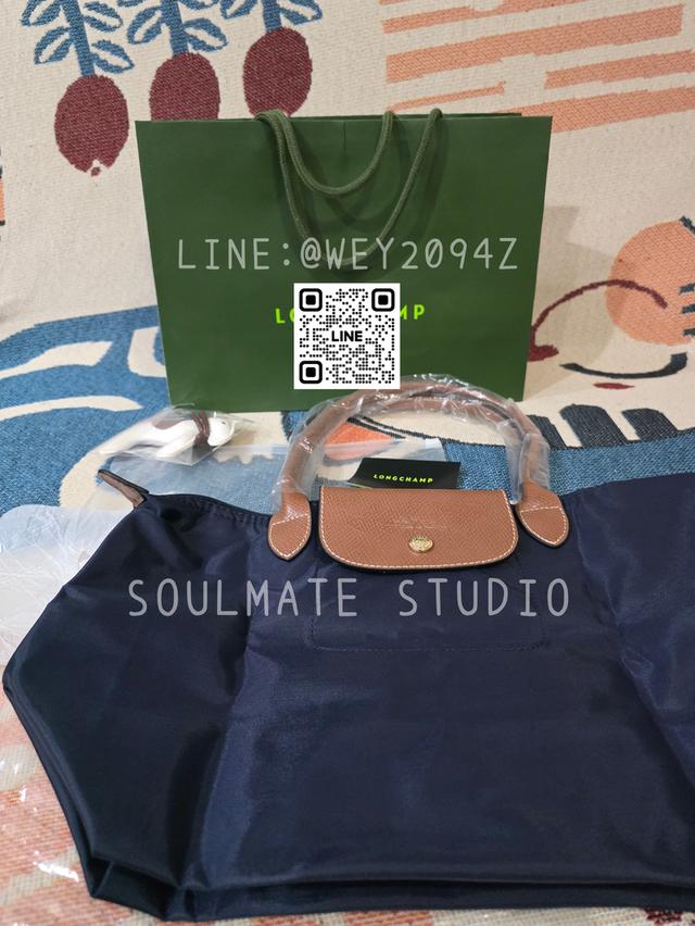 กระเป๋า เลอปิยาจ Le Pliage Original M Tote Bag Navy สีน้ำเงิน หูยาว ไซส์เอ็ม  10