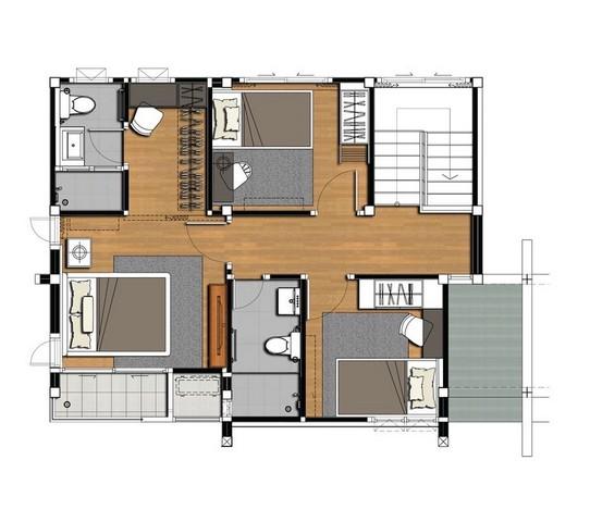 ให้เช่า บ้าน โครงการ ออร่า รามคำแหง 94 Aura ใกล้รถไฟฟ้า MRT สัมมากร หน้าบ้านหันไปทิศใต้ เหมาะพักอาศัย 2