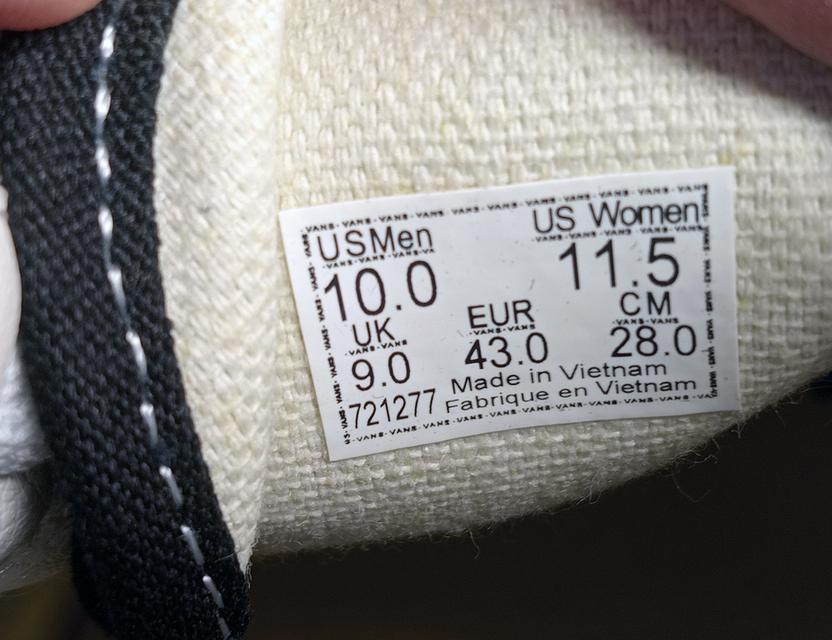 VANS รองเท้าผ้าใบของใหม่ ลายตารางหมากรุก สีดำ จัดส่งฟรี!!! เก็บปลายทาง 7