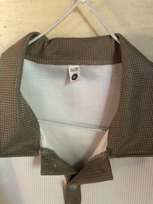 เสื้อคอปกแฟชั่นสีขาว คอสีน้ำตาล 3