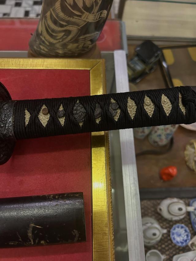 ดาบซามูไร ดาบคาตานะ ฝีกไม้ ด้ามหนังกระเบน (ตำหนิตรงปอกตามภาพ) 7