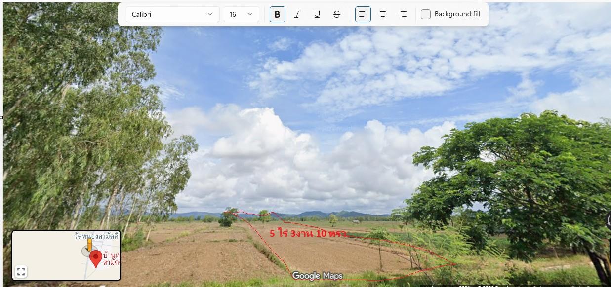 ที่ดิน  ติดถนนหลัก เขต อ.เทิง จ.เชียงราย 5 ไร่ 3งาน 3