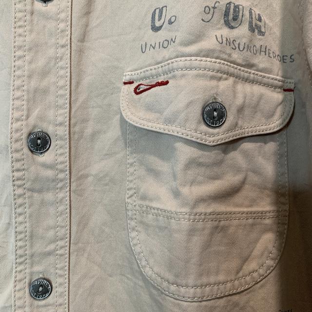 เสื้อเชิ้ต Avirex สีน้ำตาลเบจ รูปที่ 3