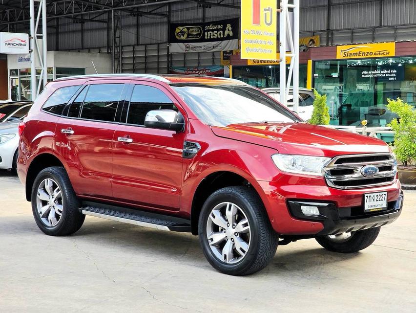 (แจ้งรหัสรถ SEZ2227) Ford Everest 3.2 Titanium Plus (Navi,Sunroof) 4WD (ตัวท๊อป) เกียร์ ออโต้ ดีเซล สี แดง ปี 2017 จด 2018
